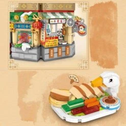 Mei Mei Panda Peking Duck Restaurant Micro Building Blocks With Lights -Kawaii Store kawaiies plushies plush softtoy mei mei panda peking duck restaurant micro building blocks with lights build it 764018
