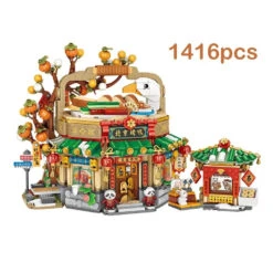 Mei Mei Panda Peking Duck Restaurant Micro Building Blocks With Lights -Kawaii Store kawaiies plushies plush softtoy mei mei panda peking duck restaurant micro building blocks with lights build it 893874