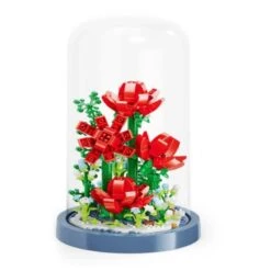 Micro Flowers In A Dome Building Set -Kawaii Store kawaiies plushies plush softtoy micro flowers in a dome building set new build it red dahlias excluded 915410