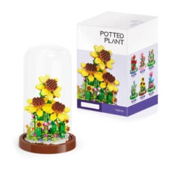 Micro Flowers In A Dome Building Set -Kawaii Store kawaiies plushies plush softtoy micro flowers in a dome building set new build it sun flower included 174976