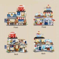 Micro Japanese Desserts Cafe Building Sets -Kawaii Store kawaiies plushies plush softtoy micro japanese desserts cafe build it octopus desserts 871213