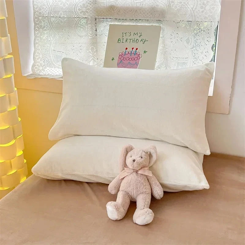 Milky Blue Brown Velvet Fleece 350gsm Bedding Sets 10 Milky Blue Brown Velvet Fleece 350gsm Bedding Sets - Image 8