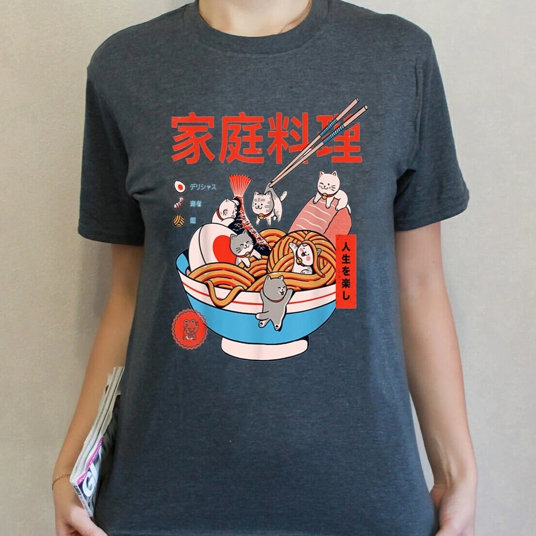 Apparel Mini Cats Ramen Women's Cotton Tee 16 Apparel Mini Cats Ramen Women's Cotton Tee - Image 14