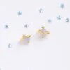 Mini Neptune Shooting Star Gold-Plated Stud Earring -Kawaii Store kawaiies plushies plush softtoy mini neptune shooting star gold plated stud earring earrings 996352