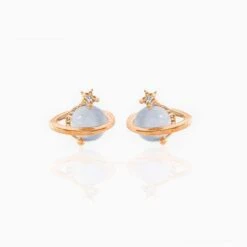 Mini Neptune Shooting Star Gold-Plated Stud Earring -Kawaii Store kawaiies plushies plush softtoy mini neptune shooting star gold plated stud earring earrings rose gold 726209