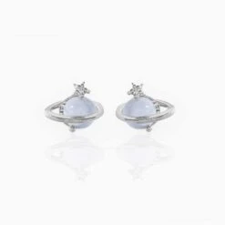 Mini Neptune Shooting Star Gold-Plated Stud Earring -Kawaii Store kawaiies plushies plush softtoy mini neptune shooting star gold plated stud earring earrings silver 422698