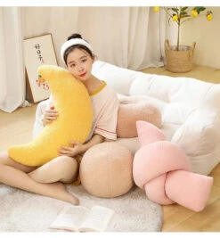 Minimalist Shapes Moon Ball Pillow Plushies -Kawaii Store kawaiies plushies plush softtoy minimalist shapes moon ball pillow plushies soft toy 231351