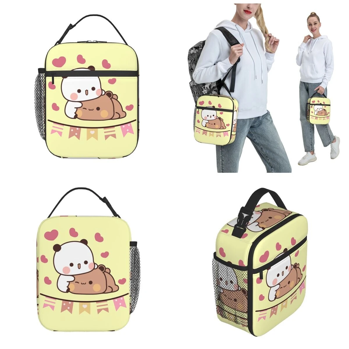 Mocha And Tofu Panda Bear Cuddle Love Lunch Bags 4 Mocha And Tofu Panda Bear Cuddle Love Lunch Bags - Image 2
