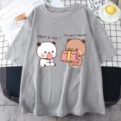 Apparel Mocha And Tofu Panda Bear Surprise Tee -Kawaii Store kawaiies plushies plush softtoy mocha and tofu panda bear surprise tee apparel gray xs 470705
