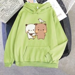 Apparel Mocha & Tofu Bears Seagull Friend Unisex Hoodie -Kawaii Store kawaiies plushies plush softtoy mocha tofu bears seagull friend unisex hoodie hoodies lime xs 767636
