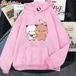 Apparel Mocha & Tofu Bears Seagull Friend Unisex Hoodie -Kawaii Store kawaiies plushies plush softtoy mocha tofu bears seagull friend unisex hoodie hoodies pink xs 166309