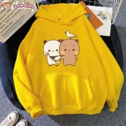 Apparel Mocha & Tofu Bears Seagull Friend Unisex Hoodie -Kawaii Store kawaiies plushies plush softtoy mocha tofu bears seagull friend unisex hoodie hoodies yellow xs 928772