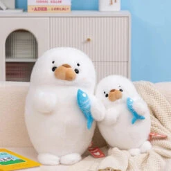Mochi Seal Plushie With Fish -Kawaii Store kawaiies plushies plush softtoy mochi seal plushie with fish soft toy 367607