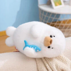 Mochi Seal Plushie With Fish -Kawaii Store kawaiies plushies plush softtoy mochi seal plushie with fish soft toy 944417