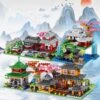 Mountain Pavilion And Sakura View Building Blocks -Kawaii Store kawaiies plushies plush softtoy mountain pavilion and sakura view building blocks build it 404528