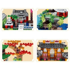 Mountain Pavilion And Sakura View Building Blocks -Kawaii Store kawaiies plushies plush softtoy mountain pavilion and sakura view building blocks build it 592824