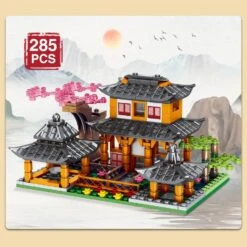 Mountain Pavilion And Sakura View Building Blocks -Kawaii Store kawaiies plushies plush softtoy mountain pavilion and sakura view building blocks build it 868141