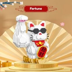 Muscle Lucky Cat & Kimono Outfit Nano Building Blocks -Kawaii Store kawaiies plushies plush softtoy muscle lucky cat kimono outfit nano building blocks build it 425340