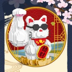 Muscle Lucky Cat & Kimono Outfit Nano Building Blocks -Kawaii Store kawaiies plushies plush softtoy muscle lucky cat kimono outfit nano building blocks build it 434233