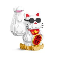 Muscle Lucky Cat & Kimono Outfit Nano Building Blocks -Kawaii Store kawaiies plushies plush softtoy muscle lucky cat kimono outfit nano building blocks build it 738857
