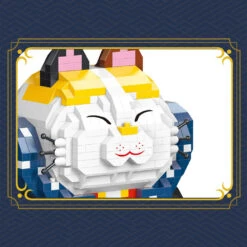Muscle Lucky Cat & Kimono Outfit Nano Building Blocks -Kawaii Store kawaiies plushies plush softtoy muscle lucky cat kimono outfit nano building blocks build it 802027