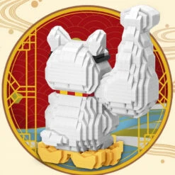 Muscle Lucky Cat & Kimono Outfit Nano Building Blocks -Kawaii Store kawaiies plushies plush softtoy muscle lucky cat kimono outfit nano building blocks build it 971300