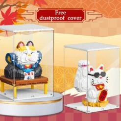 Muscle Lucky Cat & Kimono Outfit Nano Building Blocks -Kawaii Store kawaiies plushies plush softtoy muscle lucky cat kimono outfit nano building blocks build it set of 2 936343