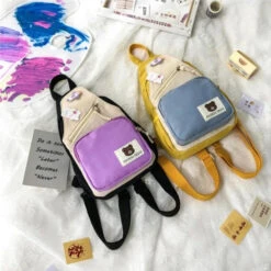 Apparel Myron Bear Colour Block Mini Backpack -Kawaii Store kawaiies plushies plush softtoy myron bear colour block mini backpack apparel 604823