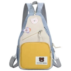 Apparel Myron Bear Colour Block Mini Backpack -Kawaii Store kawaiies plushies plush softtoy myron bear colour block mini backpack apparel blue 241049