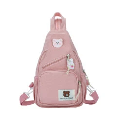 Apparel Myron Bear Colour Block Mini Backpack -Kawaii Store kawaiies plushies plush softtoy myron bear colour block mini backpack apparel plain pink 222114