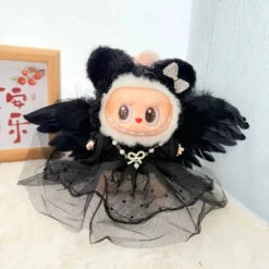 Accessories Mystic White Black Angel Wings Labubu Outfit -Kawaii Store kawaiies plushies plush softtoy mystic white black angel wings labubu outfit accessories black set 841096