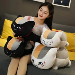 Natsume Yuujinchou Nyanko Cat White Black Plushie -Kawaii Store kawaiies plushies plush softtoy natsume yuujinchou nyanko cat white black plushie soft toy 127841