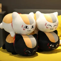 Natsume Yuujinchou Nyanko Cat White Black Plushie -Kawaii Store kawaiies plushies plush softtoy natsume yuujinchou nyanko cat white black plushie soft toy 665819