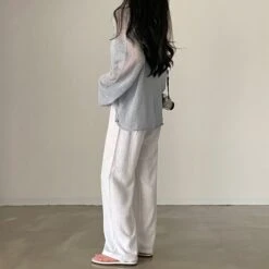 Apparel Netted Full Sleeve Loose Women's Jumper -Kawaii Store kawaiies plushies plush softtoy netted full sleeve loose womens jumper new tops 861369