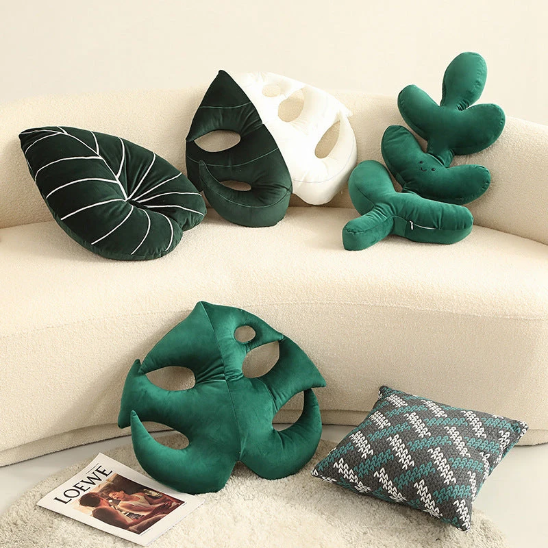 Nordic Green Lifelike Leaf Plushies Pillow 4 Nordic Green Lifelike Leaf Plushies Pillow - Image 2
