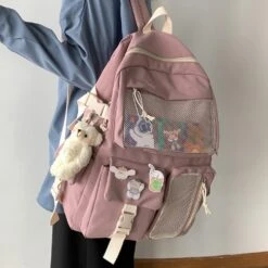 Apparel Nylon Study Besties Backpack -Kawaii Store kawaiies plushies plush softtoy nylon study besties backpack with bear keychain new bags 365514