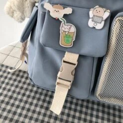 Apparel Nylon Study Besties Backpack -Kawaii Store kawaiies plushies plush softtoy nylon study besties backpack with bear keychain new bags 803193