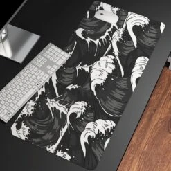 Accessories Ocean Waves Large Mouse Pad Collection -Kawaii Store kawaiies plushies plush softtoy ocean waves large mouse pad collection mouse pads 60 x 30cm black 199394
