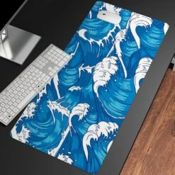 Accessories Ocean Waves Large Mouse Pad Collection -Kawaii Store kawaiies plushies plush softtoy ocean waves large mouse pad collection mouse pads 60 x 30cm blue 271260