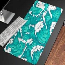 Accessories Ocean Waves Large Mouse Pad Collection -Kawaii Store kawaiies plushies plush softtoy ocean waves large mouse pad collection mouse pads 60 x 30cm green 228422