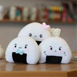 Onigiri Japanese Rice Ball Squad Plushies -Kawaii Store kawaiies plushies plush softtoy onigiri squad soft toy 536470