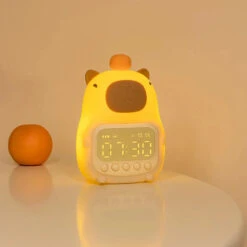 Orange Capybara LED Alarm Clock Night Light