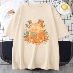 Apparel Orange Juice Kawaii Unisex Tee -Kawaii Store kawaiies plushies plush softtoy orange juice kawaii unisex tee apparel cream xs 831519