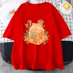 Apparel Orange Juice Kawaii Unisex Tee -Kawaii Store kawaiies plushies plush softtoy orange juice kawaii unisex tee apparel red xs 857775