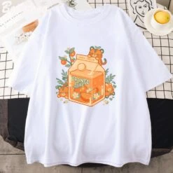 Apparel Orange Juice Kawaii Unisex Tee -Kawaii Store kawaiies plushies plush softtoy orange juice kawaii unisex tee apparel white xs 747735