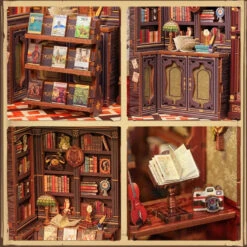 Owl Bookstore Wooden Bookshelf Nook Kit -Kawaii Store kawaiies plushies plush softtoy owl bookstore wooden bookshelf nook kit wooden kit 347565