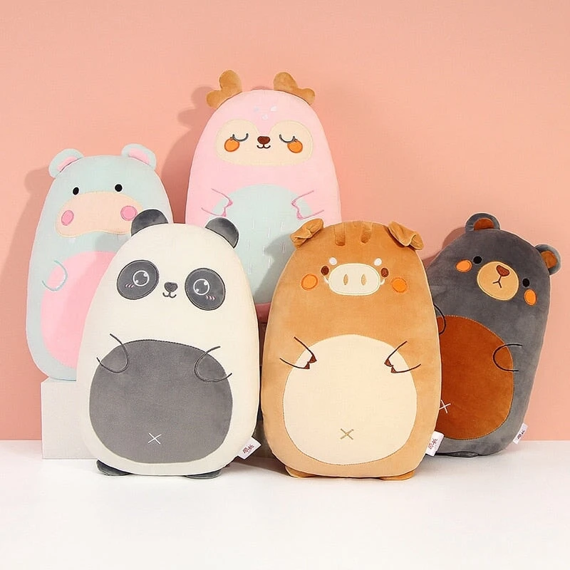 Pancake Shaped Wild Animals Plushie Collection 3 Pancake Shaped Wild Animals Plushie Collection