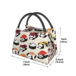 Panda Sushi Japanese Kawaii Lunch Bag -Kawaii Store kawaiies plushies plush softtoy panda sushi japanese kawaii lunch bag bag 576653