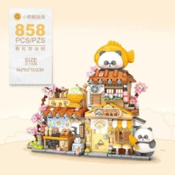 Panda Taiyaki Flower Cafes Foldable Micro Building Set Collection -Kawaii Store kawaiies plushies plush softtoy panda taiyaki flower cafes foldable micro building set collection build it 198761