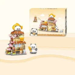 Panda Taiyaki Flower Cafes Foldable Micro Building Set Collection -Kawaii Store kawaiies plushies plush softtoy panda taiyaki flower cafes foldable micro building set collection build it taiyaki cafe with box 710362